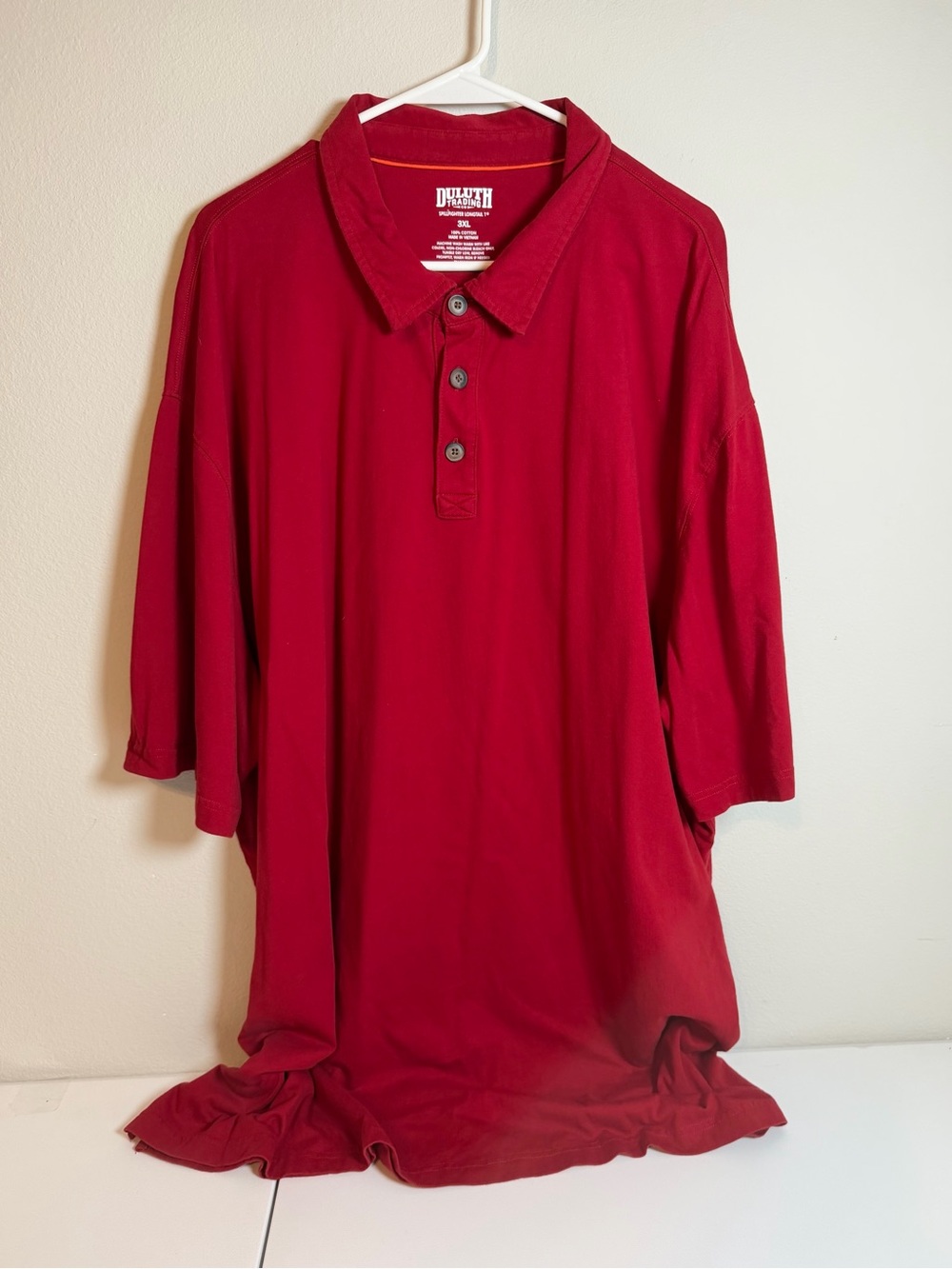 Duluth Trading Co 100% Cotton 3X Deep Red Polo Shirt